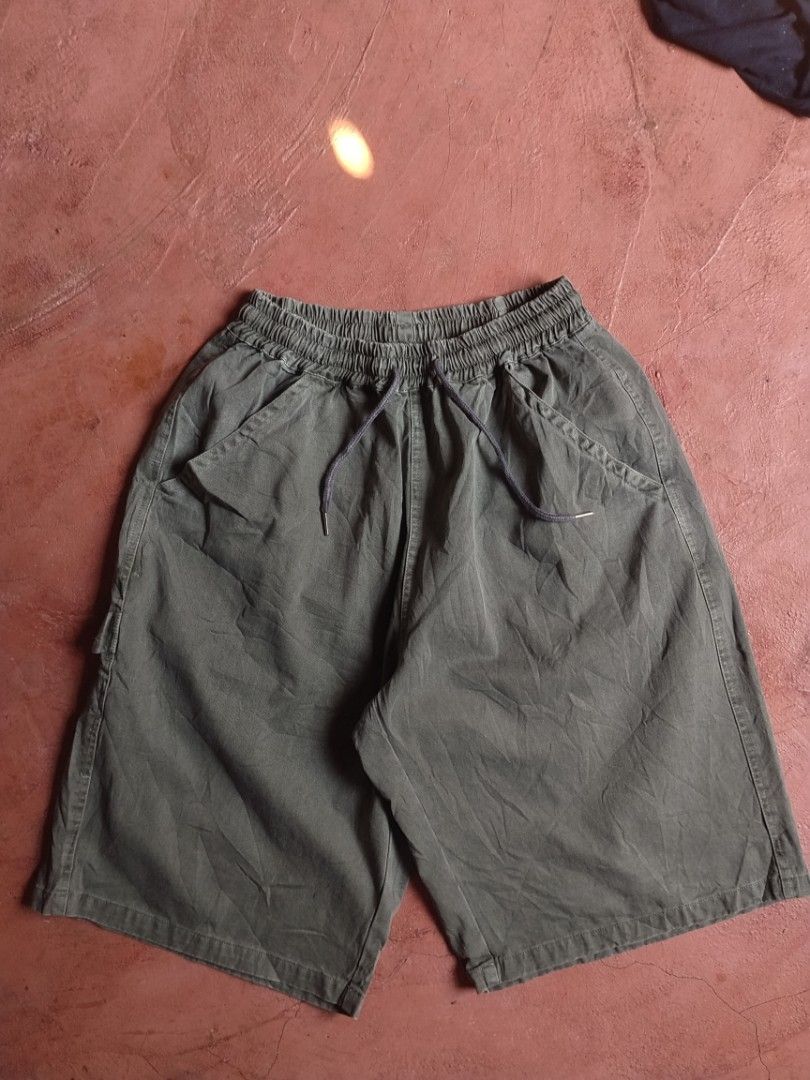 Dark Grey Casual jorts with Drawstring and Pockets (Category: Shorts) located in Tagoloan. Submitted by trueocean.8cd0d0 (Listing ID 1468528944, Image 1). Description: - Color: Dark grey - Fit: Relaxed, very roomy, and easy for everyday wear - Waistband: Elastic with adjustable drawstring - Pockets: Side patch pockets with loop detail plus two back patch pockets - Measurements: 24 inches length, 15.5 inches thigh, 13 inches hem.