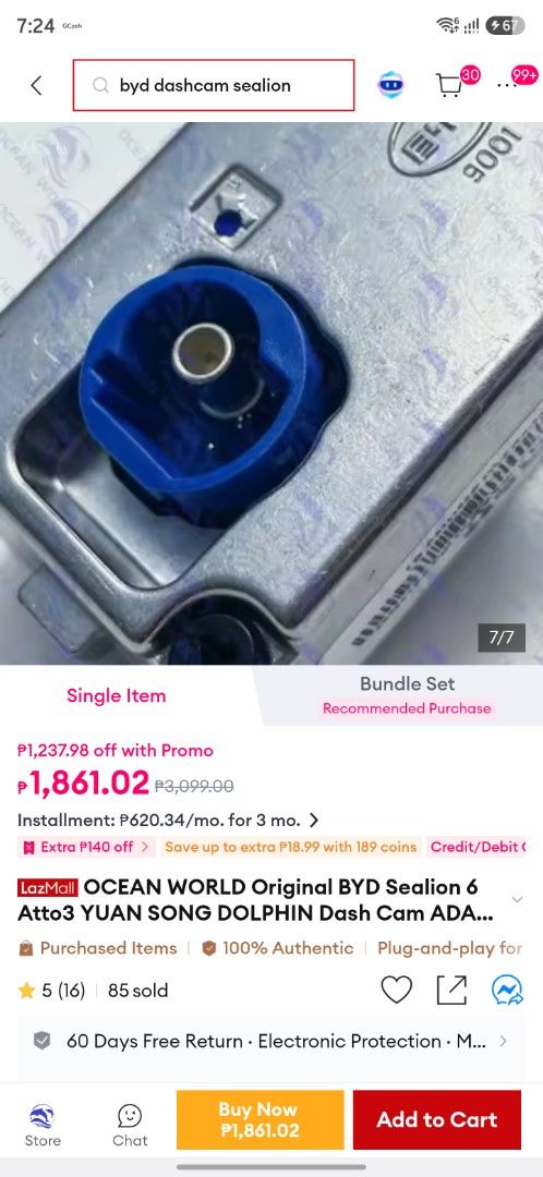 Dashcam BYD (Category: Lightings, Horns, and other Electrical Parts and Accessories) located in Cebu City. Submitted by docjuko (Listing ID 1468612554, Image 2). Description: just found out complicated installation for BYD shark but very easy installation for other BYD. sealion 6 and 5.