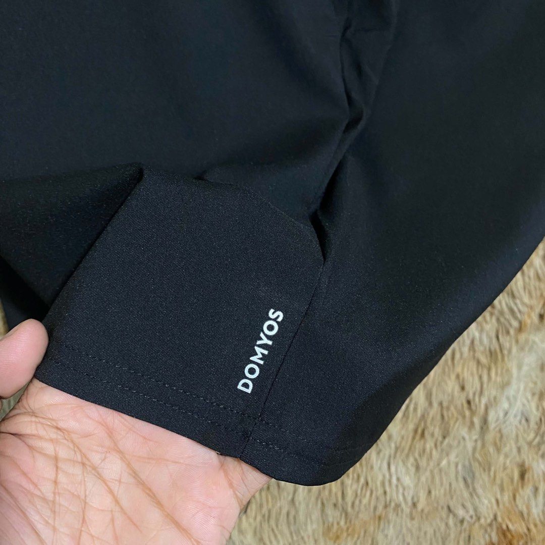 Decathlon Domyos Black Athletic Shorts with Drawstring (Category: Shorts) located in Butuan. Submitted by jc13thrifts (Listing ID 1468708749, Image 3). Description: - Brand: Domyos - Color: Black - Waistband: Elastic with adjustable drawstring - Pockets: Deep side pockets on both sides - Details: Clean branding print near the bottom hem - Material: Lightweight fabric, ideal for workouts or casual daily wear.