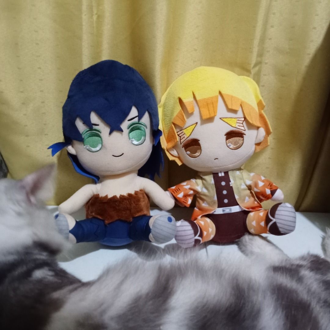 Demon Slayer Inosuke and Zenitsu Bundle (Category: Plushies & Soft Toys) located in Quezon City. Submitted by trinket_cat (Listing ID 1468660132, Image 1). Description: retail price: Inosuke -180 Zenitsu-150 bundle :300.