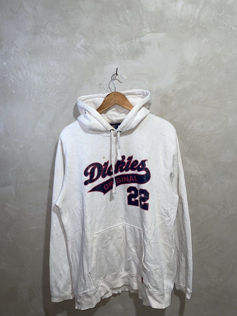 Dickies Original 22 White Hoodie (Category: Hoodies) located in Zamboanga. Submitted by guthens (Listing ID 1468540576, Image 1). Description: Condition- excellent Issue- stain / removable Color rate- 9.5/10 L-29 W-22.