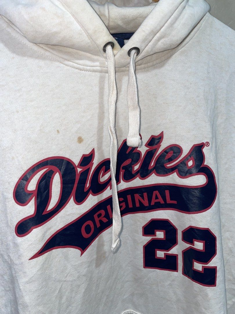 Dickies Original 22 White Hoodie (Category: Hoodies) located in Zamboanga. Submitted by guthens (Listing ID 1468540576, Image 2). Description: Condition- excellent Issue- stain / removable Color rate- 9.5/10 L-29 W-22.