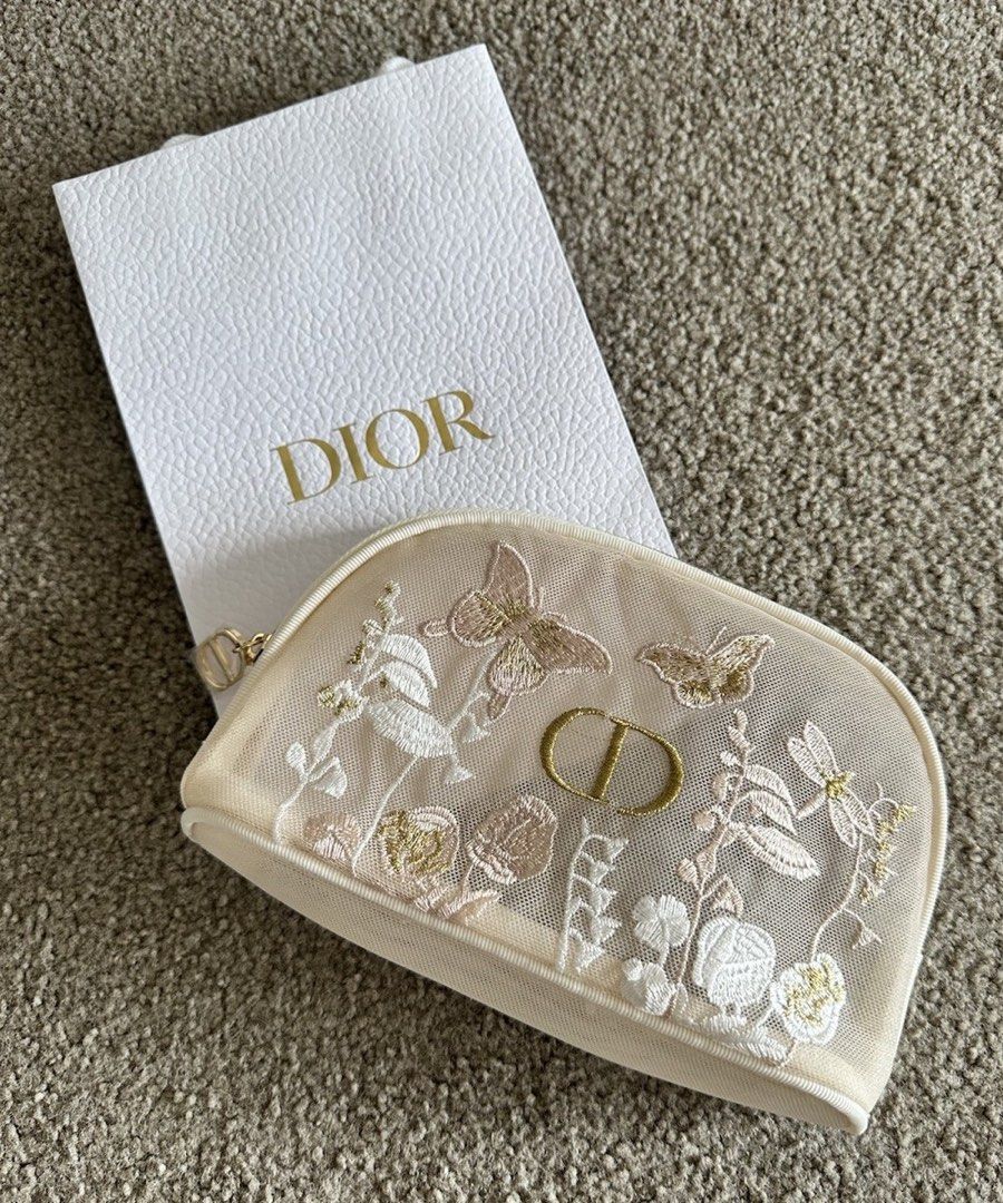 Dior Butterfly Embroidery Makeup Pouch (Category: Purses & Pouches) located in Taytay. Submitted by angeltyyyy (Listing ID 1468500501, Image 2). Description: omg super ganda nito, my fav! 🥹 very dainty and cutesy lang 🫶🏻 also have the matching tote bag nito, check my page nalang hehe loc: Commonwealth, QC, can also ship from taytay, rizal based on sched 🫶🏻.