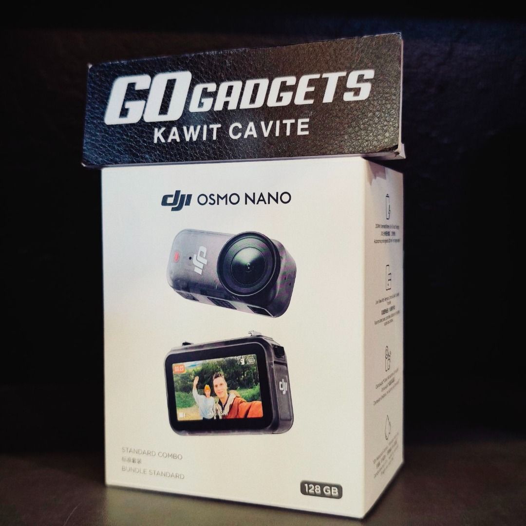 DJI Osmo Nano Standard Combo 128GB (Category: Video Cameras) located in Cavite. Submitted by jerickher83429 (Listing ID 1468572440, Image 1). Description: - Brand: DJI Osmo Nano Action Camera (Standard Combo Set) - Storage: Includes 128GB memory card (ready to use out of the box) - Condition: Brand new, sealed box - Source: Purchased from Go Gadgets Kawit Cavite - Features: Ultra-compact, perfect for vlogging, travel, and outdoor recording - Incl