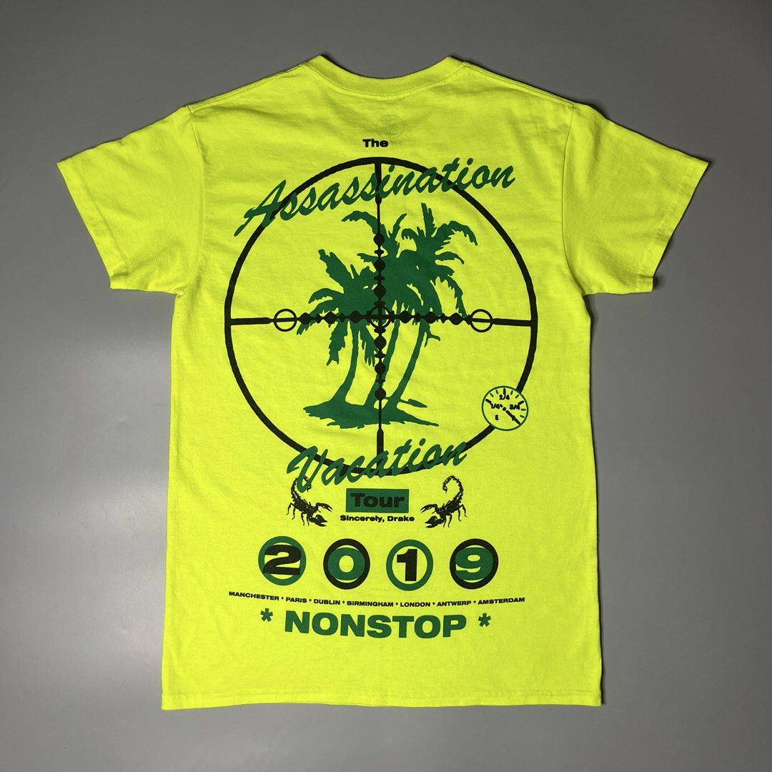 DRAKE “The Assasination Vacation” 2019 Tour (Category: Tshirts & Polo Shirts ) located in Manila. Submitted by aaaaaahhhhhh (Listing ID 1468650795, Image 2). Description: Small 18W 27.5L Stains, Need wash Lalamove or J&t Express + Shipping fee.