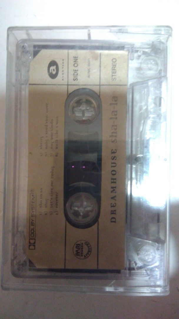 Dreamhouse Sha-La-La Cassette Tape (Category: CDs & DVDs) located in Makati City. Submitted by julz2026 (Listing ID 1468546190, Image 2). Description: -Price is fixed -No inlay but with transparent casing -Very good condition.