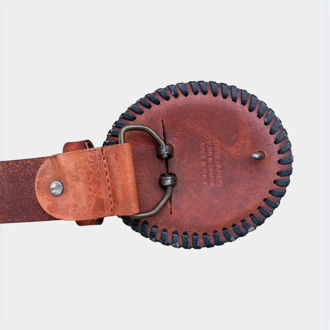 Dsquared turquoise western belt (Category: Belts) located in Calamba. Submitted by juan_jawnz (Listing ID 1468628837, Image 3). Description: Dsquared2 turquoise studded western belt, brown leather / oval buckle - Born In Canada Made In Italy. 2,300PHP 39 inches length Fits: 28- 33 waistline Issues: Missing turquoise Few scuffs DM FOR MORE DETAILS! Western belt leather belt cowboy belt turquoise.