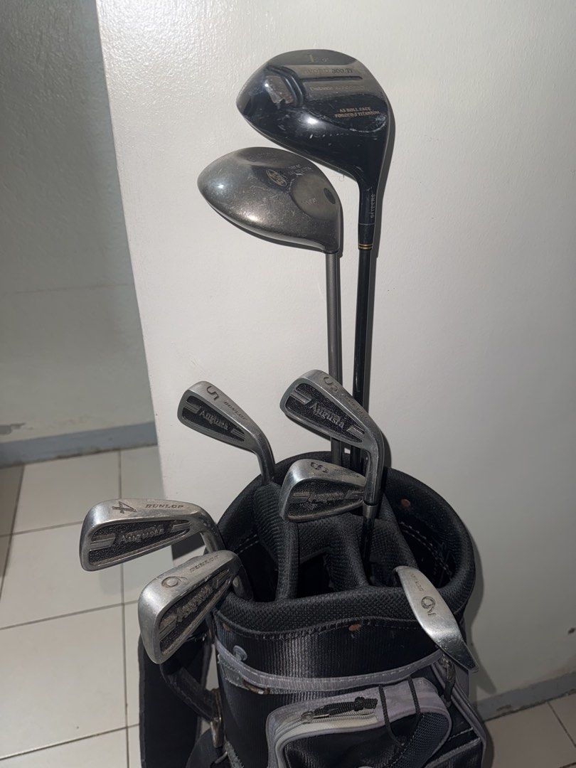 Dunlop golf set with bag (Category: Golf) located in Cainta. Submitted by kalawkelci03887 (Listing ID 1468612293, Image 2). Description: Whole set Was given as a gift so I am not knowledgeable of the model and types. See the photo for reference. Avail for pick up or delivery.
