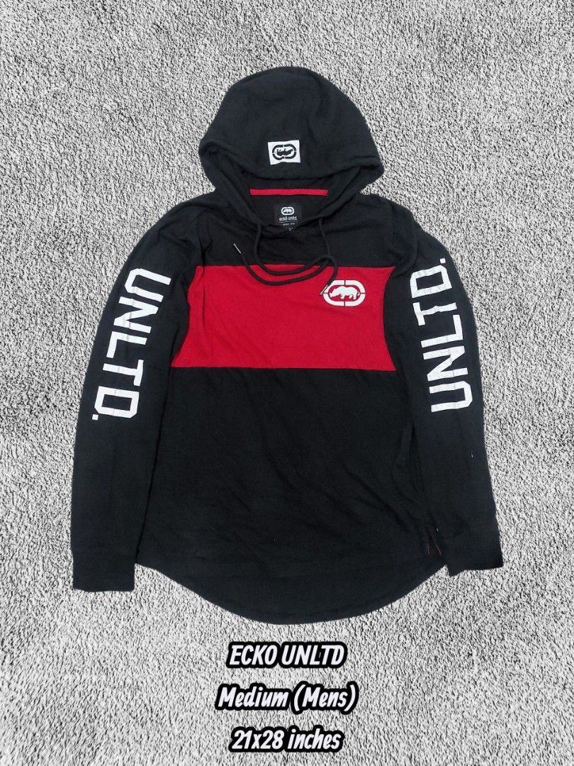 Ecko Unltd Black Red Hoodie Men's Medium (Category: Coats, Jackets and Outerwear) located in Cebu City. Submitted by thrifthuntsph (Listing ID 1468672939, Image 1). Description: thin cotton material.