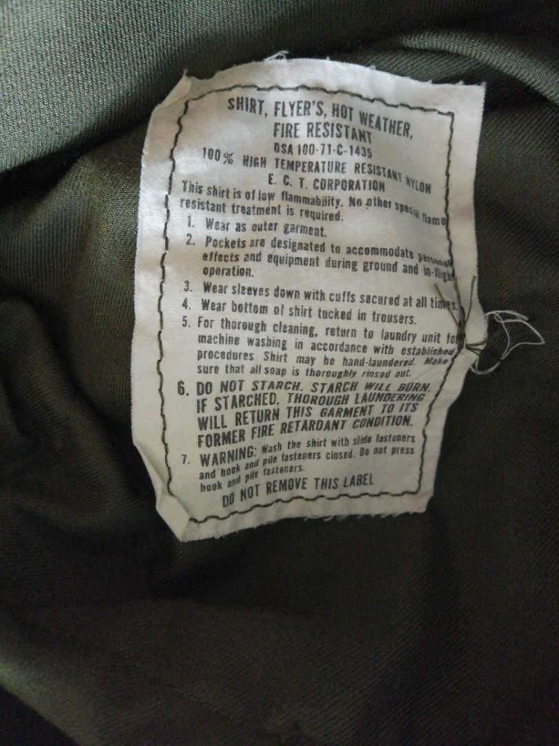 ECT Corp. OD Flame Resistant Shirt M (Category: Coats, Jackets and Outerwear) located in Pasay City. Submitted by denimdude.ph (Listing ID 1468561708, Image 3). Description: scovill zipper.