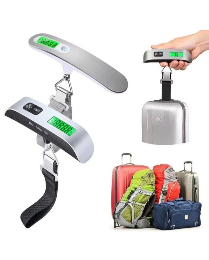 Electronic Luggage Scale Portable Digital Suitcase Weight Scale (Category: Health Monitors & Weighing Scales) located in Manila. Submitted by phoebecali (Listing ID 1468543090, Image 2). Description: - Max capacity: 50kg / 110lb - Clear digital LCD display - Ergonomic T-shaped handheld design with strong strap and metal hook - Useful tare function, auto power-off, low battery, and overload indicators - Compact and lightweight, easy to pack in you