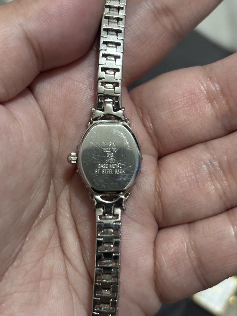 Elgin Dress Watch (Category: Women's Watches) located in Cainta. Submitted by timelesswatchbycla3.0 (Listing ID 1468604848, Image 2). Description: 24 mm Sign of use Complete stone Up to 7 inch wrist size MOP dial As is.