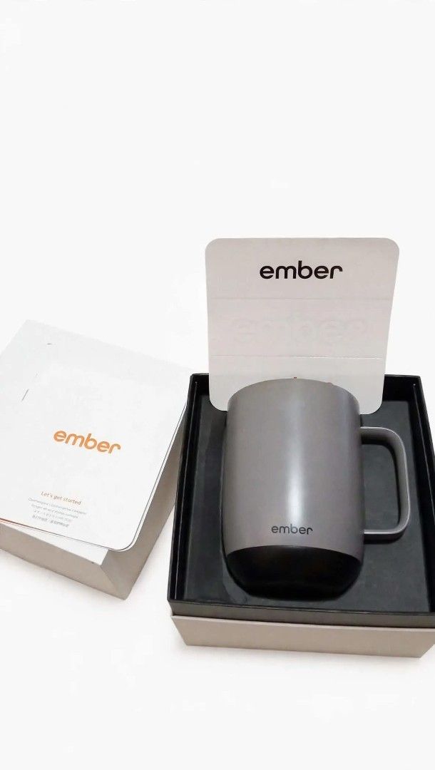 Ember Temperature Control Mug 2 14 oz Grey RARE COLOR (Category: Coffee & Tea Tableware) located in Manila. Submitted by scarletxyy1 (Listing ID 1468621176, Image 2). Description: - Color: Sleek Grey - Capacity: 14 oz / 414 ml - Features: App-connected temperature control to keep drinks hot - Condition: Brand new, unopened box with manual included - Perfect as a gift for coffee and tea enthusiasts.