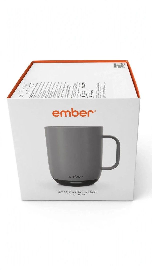 Ember Temperature Control Mug 2 14 oz Grey RARE COLOR (Category: Coffee & Tea Tableware) located in Manila. Submitted by scarletxyy1 (Listing ID 1468621176, Image 1). Description: - Color: Sleek Grey - Capacity: 14 oz / 414 ml - Features: App-connected temperature control to keep drinks hot - Condition: Brand new, unopened box with manual included - Perfect as a gift for coffee and tea enthusiasts.