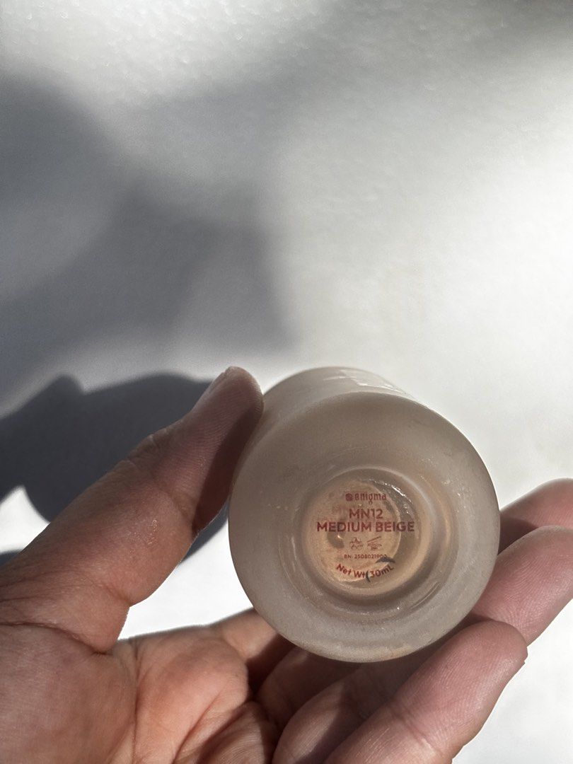 Enigma Foundation MN12 Medium Beige 30ml (Category: Makeup) located in Mandaluyong City. Submitted by cheskashopping (Listing ID 1468575463, Image 2). Description: - Brand: Enigma Liquid Foundation - Shade: MN12 Medium Beige (great for everyday wear) - Size: 30ml frosted glass bottle with red cap - Condition: Used once RFS not my shade.