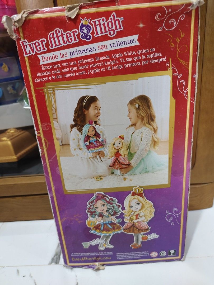Ever after high Apple white doll (Category: Kids Toys) located in Bulacan. Submitted by for_ever_after (Listing ID 1468537203, Image 2). Description: box has been dented and sign of age but the doll is in good condition.