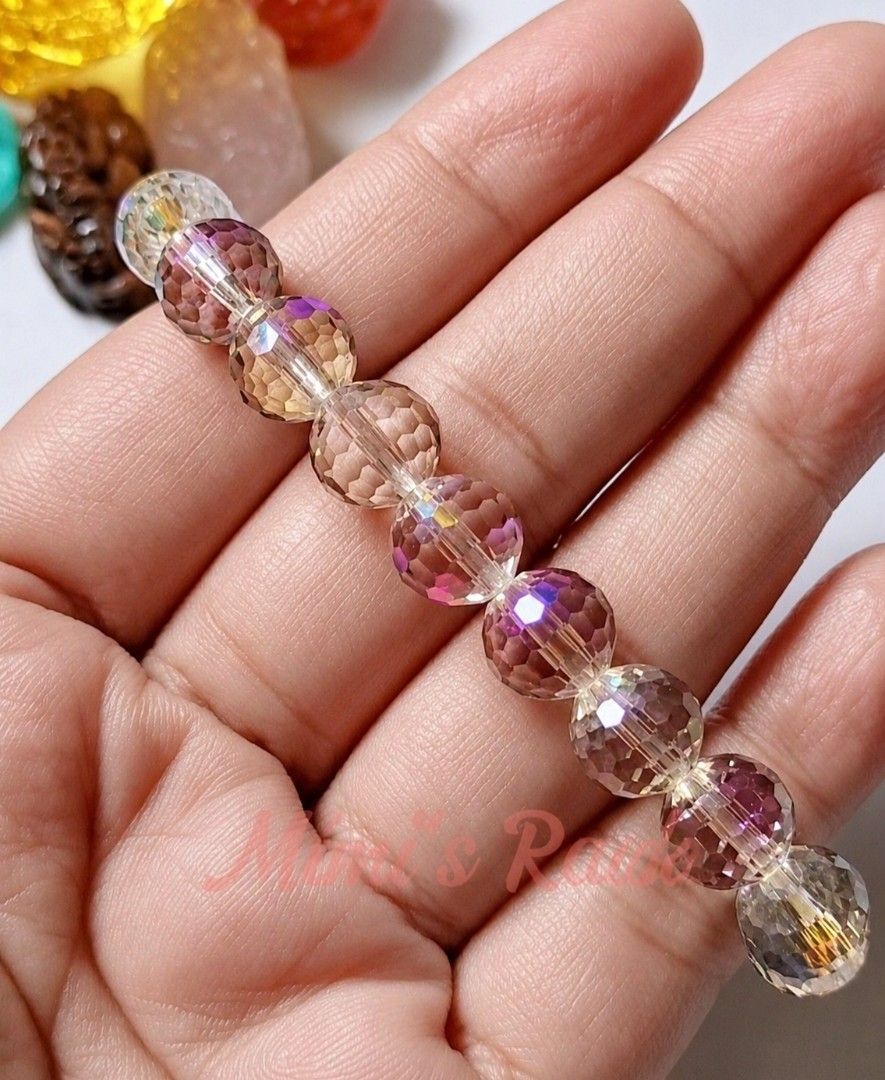 FACETED AURA QUARTZ STONE BRACELET (Category: Bracelets) located in Taguig. Submitted by mimisrack (Listing ID 1468694991, Image 3). Description: 🤍Iridescent high-vibe bracelet radiating positivity and transformation -Aura Quartz is known for uplifting energy and enhancing positive vibrations -Faceted cut adds brilliant sparkle and light reflection -Symbolizes transformation, clarity, and elevated awareness -Encourages emotional balance and joyf