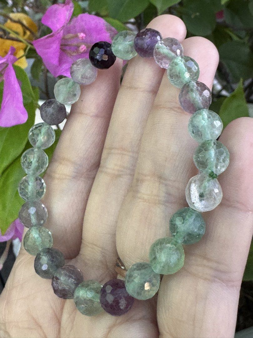 FACETED FLUORITE BRACELET 🍍 B5_JC014 (Category: Bracelets) located in Bulacan. Submitted by selling_low_by_bella_ben (Listing ID 1468650787, Image 3). Description: FACETED FLUORITE 🍍 B5_JC014 🏷️ 400 each (2pcs) 8+ mm bead 17 cm wrists.