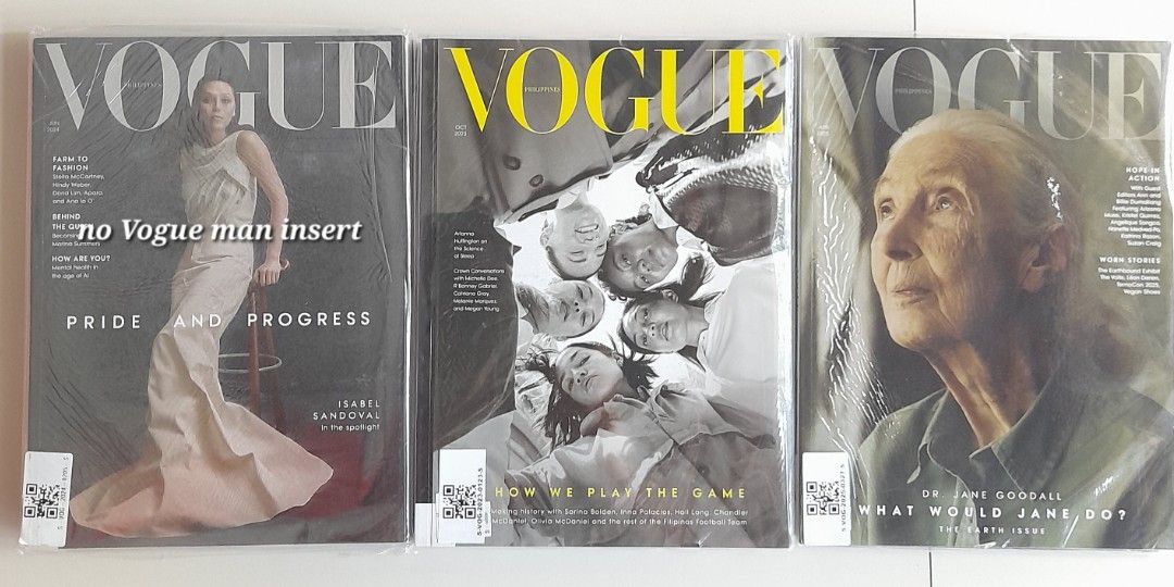 ​[FACTORY SEALED / UNOPENED] Vogue Philippines Back Issues Lot (Category: Magazines) located in Batangas. Submitted by bluehasnoclue (Listing ID 1468510647, Image 2). Description: Solo / Per Piece Price: ₱250 each ​Take-All Bundle (7 Issues): ₱1,750 (FIXED) •​Available Issues: ​July 2023 – The Travel Issue ("Explore") ​August 2023 – The Action Issue (Pom Klementieff Cover) ​October 2023 – How We Play The Game (Filipinas National Football Team) ​F