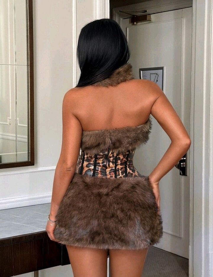 Faux Fur Patchwork Leopard Print Sexy Bodysuit (Category: Dresses) located in Manila. Submitted by yaomei_101 (Listing ID 1468712319, Image 2). Description: (PRE-ORDER) Reservation only 💚 Estimated arrival: 3–9 days to your address 📦 Sizes: XS / S / M DM to reserve yours 💌 Loc: North Caloocan 📍.