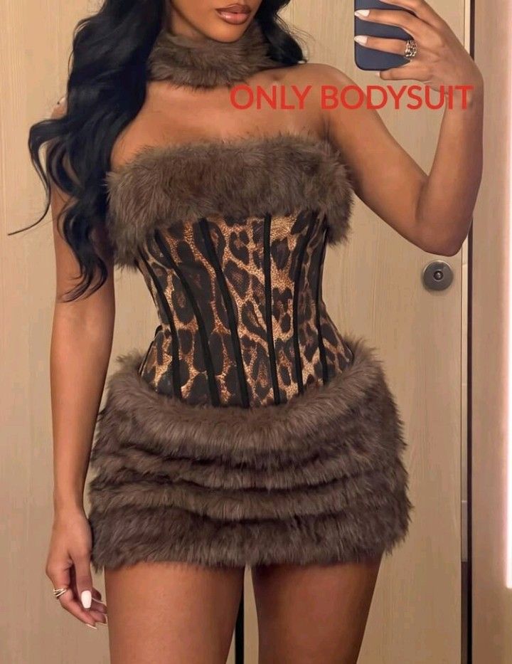 Faux Fur Patchwork Leopard Print Sexy Bodysuit (Category: Dresses) located in Manila. Submitted by yaomei_101 (Listing ID 1468712319, Image 1). Description: (PRE-ORDER) Reservation only 💚 Estimated arrival: 3–9 days to your address 📦 Sizes: XS / S / M DM to reserve yours 💌 Loc: North Caloocan 📍.