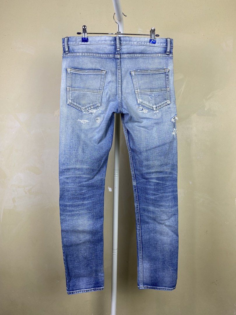 FDMTL - Distressed Boro Style Denim Pants (Category: Luxury Apparel) located in Dasmarinas. Submitted by goodbuyartisanal (Listing ID 1468592545, Image 2). Description: FDMTL - Distressed Boro Style Denim Pants size 30. waistline 32 inches Length 38 inches Hem 6.5 inches Inseam 29.5 inches Front Rise 9 inches Excellent condition Price : 2,000 + ship Pm me .