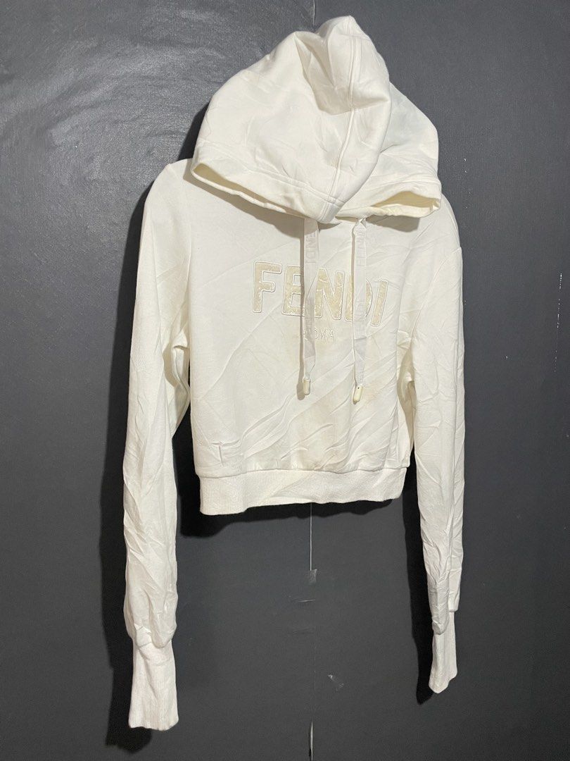 Fendi Gamuzza Big Script Hoodie Jacket (Category: Luxury Accessories) located in Manila. Submitted by claii_collection (Listing ID 1468534650, Image 1). Description: Fendi Gamuzza Big Script Hoodie Jacket - 20x18 - Excellent Condition - Fendi Controllato washtags - Authentic/Legit .