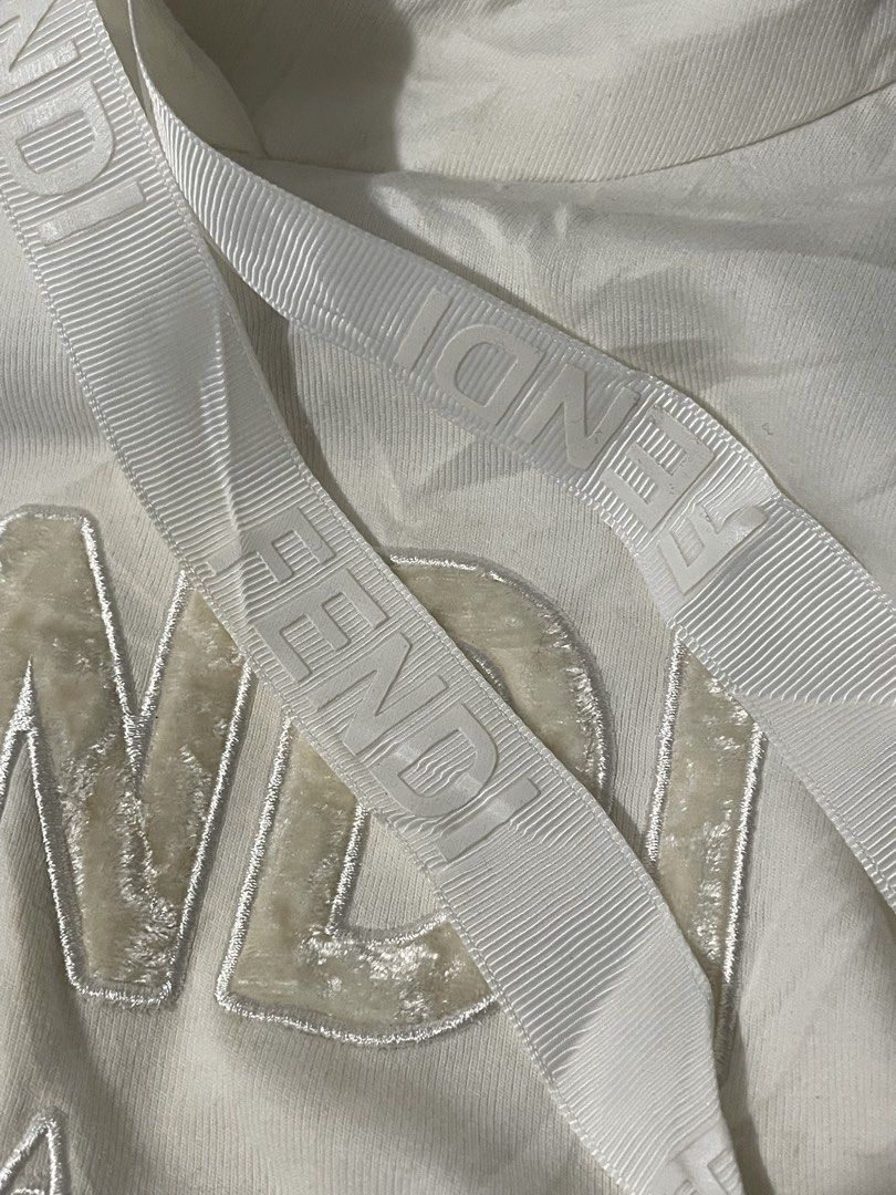 Fendi Gamuzza Big Script Hoodie Jacket (Category: Luxury Accessories) located in Manila. Submitted by claii_collection (Listing ID 1468534650, Image 3). Description: Fendi Gamuzza Big Script Hoodie Jacket - 20x18 - Excellent Condition - Fendi Controllato washtags - Authentic/Legit .