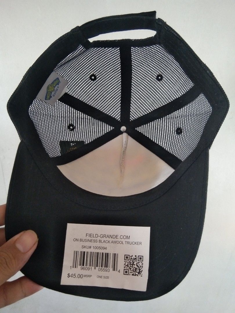Field Grade Batman Comic Black Awool Trucker Hat (Category: Caps & Hats) located in Manila. Submitted by tonycess16 (Listing ID 1468525964, Image 3). Description: - Brand: Field Grade On Business - Style: Awool Trucker Hat - Design: Classic DC Comics Batman graphics on front - Back: Breathable black mesh with adjustable strap closure - Condition: Brand new with original tags (MSRP $45.00) - Size: One size fits most.