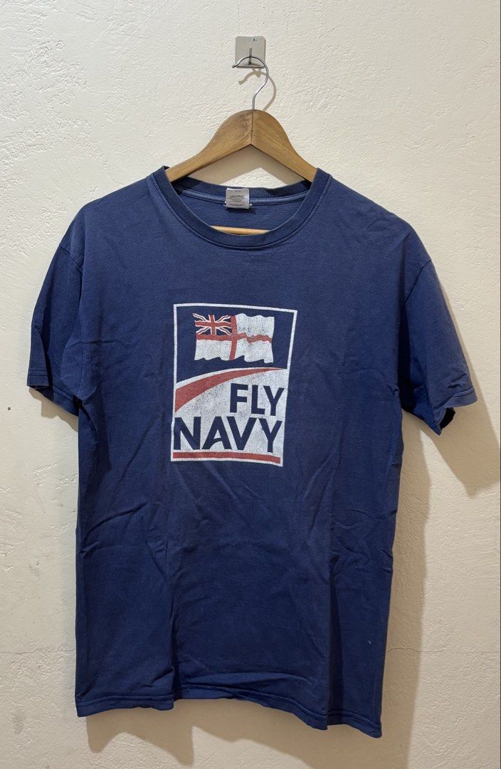 Fly Navy Blue Graphic Tee (Category: Tshirts & Polo Shirts ) located in Santa Cruz. Submitted by zellethrifts (Listing ID 1468571879, Image 1). Description: • Used / Good Condition • Fits small to medium 🚚 Shipping via J&T only 📦 Shipping fee to be shouldered by buyer 💳 Mode of payment: GCash 📍 Santa Cruz, Laguna.