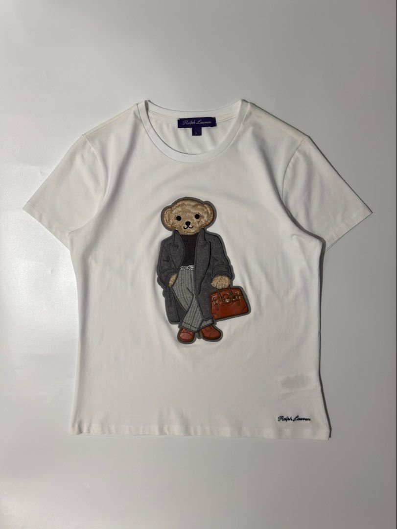 For sale (Category: Shirts) located in Marikina City. Submitted by hsatstnemesabeht (Listing ID 1468629667, Image 2). Description: PRL polo bear purple label Size large Dimension Width 18.5 | Length 24 Good as new.