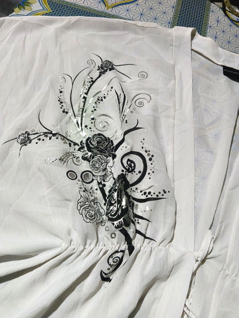 WHITE SEMI-SHEEE CHIFFON BLOUSE (Category: Blouses) located in Mandaue City. Submitted by gusstboy21 (Listing ID 1468648018, Image 2). Description: AUTHENTIC NO ISSUE DIMES : W44 L27 FREE SIZE MOP : GCASH MOD : JNT LOC : CEBU, PH + SF.