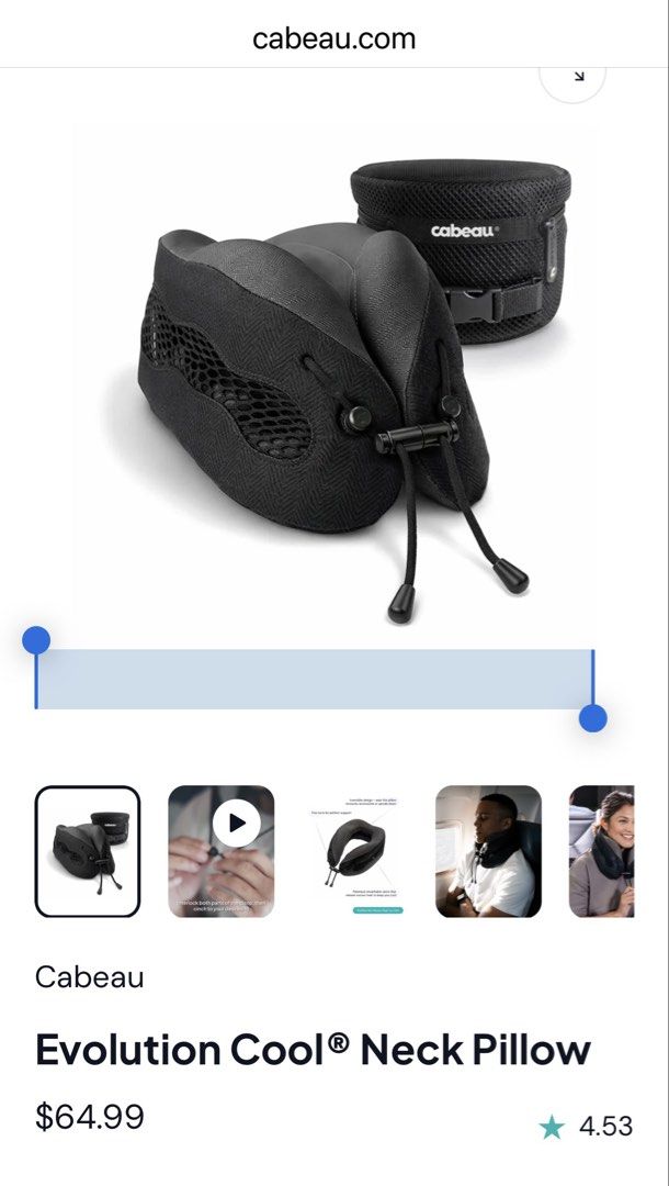 FROM ₱4,100! Cabeau Evolution Cool® Neck Pillow (Category: Braces, Support & Protection) located in Las Pinas. Submitted by yourneighbortotoro (Listing ID 1468580230, Image 3). Description: Cabeau Evolution Cool® Neck Travel Pillow ✈️ High-performance cooling memory foam travel neck pillow engineered with mesh ventilation vents and 360-degree ergonomic support for optimal comfort on long flights and journeys. 🔹 Product: Evolution Cool® Neck Pill