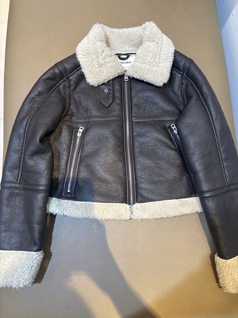 Funnel Neck Fur Aviator Jacket (Category: Coats, Jackets and Outerwear) located in Marikina City. Submitted by prelovedmgs (Listing ID 1468591109, Image 1). Description: - Faux Leather Aviator Fur Jacket - Small, boxy/cropped type - Height n Weight for ref: 5'3, 50kg - Used one time only (1 trip) - No flaws Last price posted..
