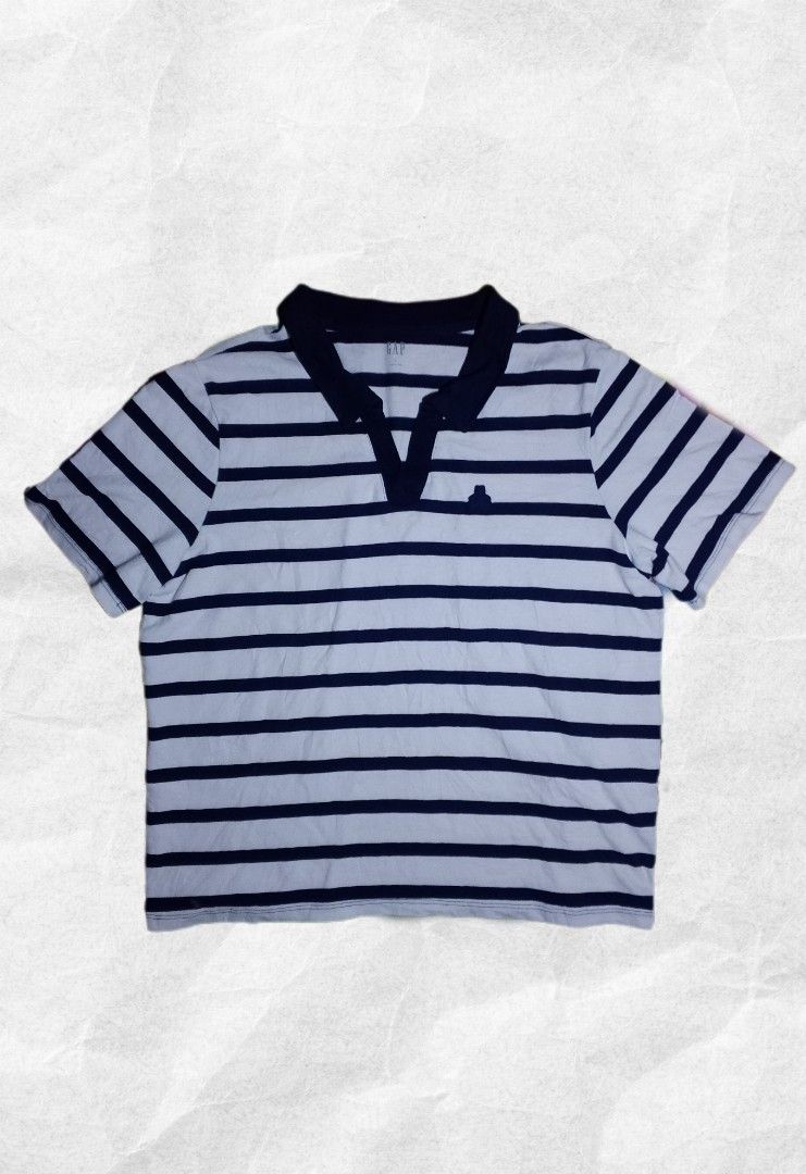 GAP Striped Polo Shirt (Category: Formal Shirts) located in Iligan City. Submitted by jydsale. (Listing ID 1468627279, Image 1). Description: 💙 GAP Striped Polo Shirt 🤍 👕 Brand: GAP 🎨 Color: Navy Blue & White 📏 Size: Large (L) ✨ Classic horizontal stripe design 🧵 Embroidered GAP logo on the chest 👔 Stylish collar with V-neck opening 👖 Easy to pair with jeans, shorts, or trousers 💰 ₱300 — Negotiable 📩 Message me for measurements. 🚚 Ship