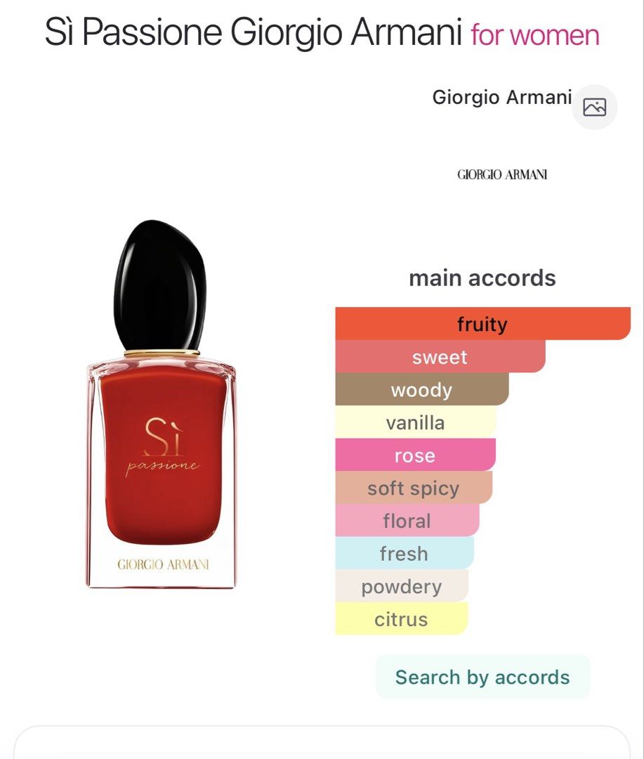 Giorgio Armani Sì Passione Eau de Parfum (Category: Fragrance & Deodorants) located in Caloocan City. Submitted by dekalaterr (Listing ID 1468513577, Image 3). Description: Giorgio Armani Sì Passione 50/100ml No box 📍 Fairview, Q.C. .