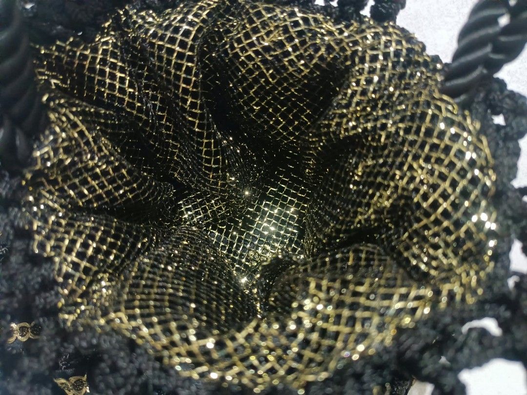 Gold and Black Woven Drawstring Pouch Bag (Category: Purses & Pouches) located in Davao. Submitted by lotispreloved (Listing ID 1468618391, Image 3). Description: .