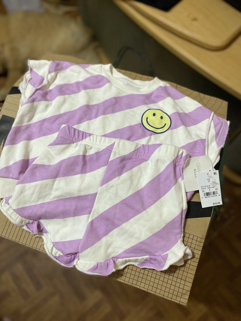 Grayson Mini Purple Stripe Smiley Face Outfit Size 2T (Category: Babies & Kids Fashion) located in Batangas. Submitted by lux_kimmy (Listing ID 1468709645, Image 2). Description: Kid’s Coords for 2T | US brand 🇺🇸 | $16SRP/₱1K 🩷SUPER SALE for only ₱290+SF! .