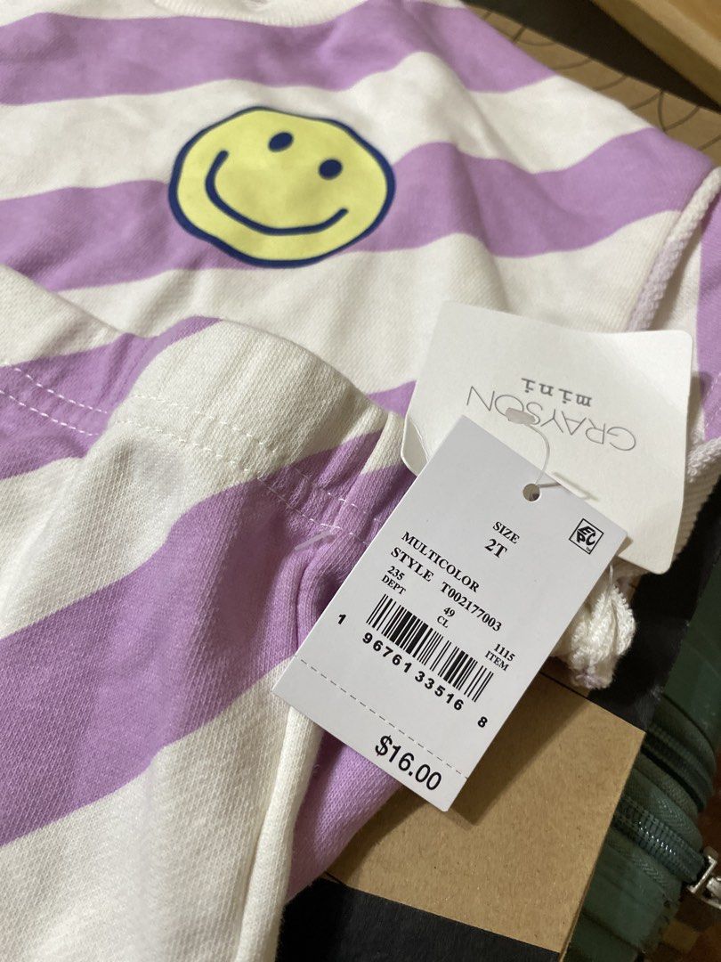 Grayson Mini Purple Stripe Smiley Face Outfit Size 2T (Category: Babies & Kids Fashion) located in Batangas. Submitted by lux_kimmy (Listing ID 1468709645, Image 3). Description: Kid’s Coords for 2T | US brand 🇺🇸 | $16SRP/₱1K 🩷SUPER SALE for only ₱290+SF! .