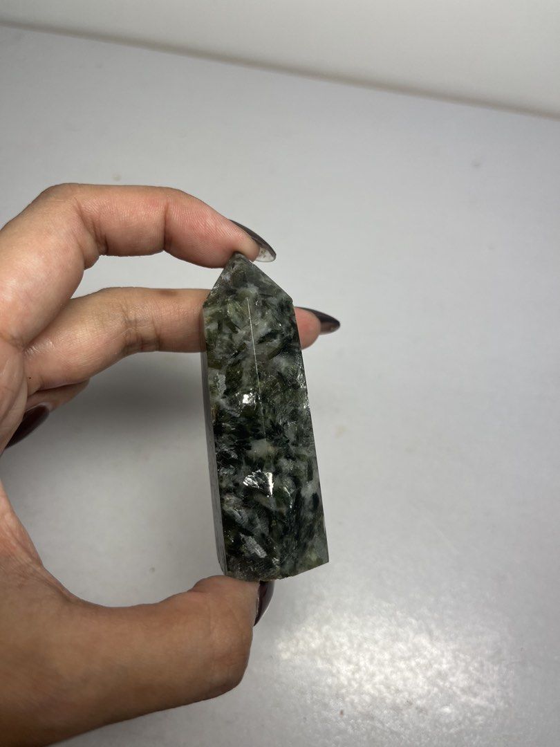 Green Mica Tower HQ (Category: Precious Stones) located in Marikina City. Submitted by _project.quartz (Listing ID 1468671183, Image 2). Description: LAST PRICE ALREADY POSTED FOR FASTER TRANSACTION Can send a video to appreciate the item more closely. I also post items on fb marketplace. RFS: Just reducing my curated collection due to limited space. Pieces are recently acquired. Check my profile for more crystal sale 💎 Location: Marikina Can sh