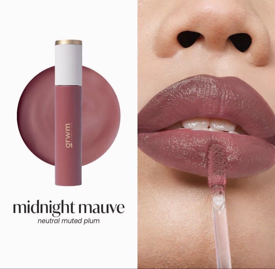 GRWM Cosmetics Cushion Lip Tint (Category: Makeup) located in Manila. Submitted by beautyarchives (Listing ID 1468563857, Image 3). Description: grwm cosmetics cushion lip tint a gorgeous mauve lip shade for an effortlessly chic everyday look • shade: midnight mauve • liquid tint with a glossy finish • long wearing formula for a beautiful lip look • perfect for adding a soft, glossy touch to your everyday makeup condition old packaging never been