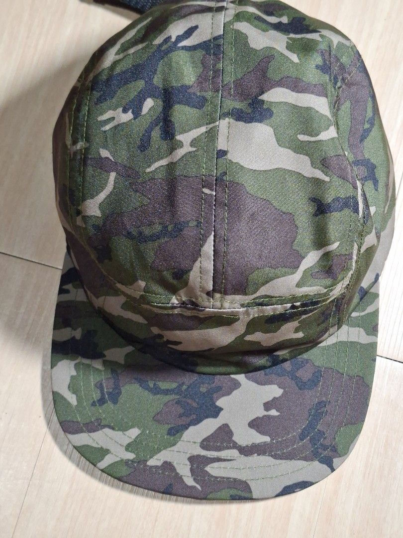GU Camouflage Cordura Camp Cap (Category: Caps & Hats) located in Baguio. Submitted by restyrille77846 (Listing ID 1468642837, Image 1). Description: - Brand: GU - Design: Green camouflage pattern - Material: Durable Cordura fabric - Style: Flat brim - Closure: Adjustable black strap with plastic buckle - Condition: Clean inside and out, ready to wear.
