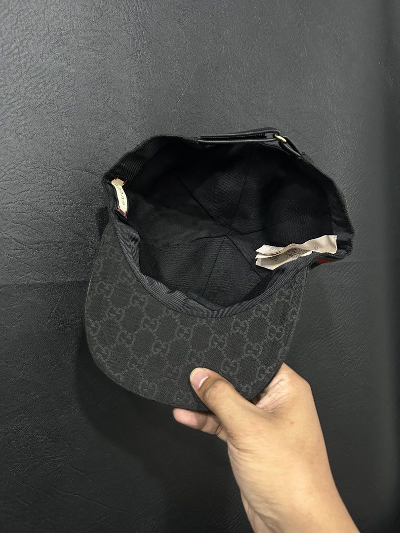 Gucci GG Supreme Baseball Cap Black Size M (Category: Caps & Hats) located in Manila. Submitted by bodegabodega (Listing ID 1468558957, Image 2). Description: Gucci Canvas Monogram Baseball Cap Black Size medium 58 CM Never worn Brandnew condition 5.5k .
