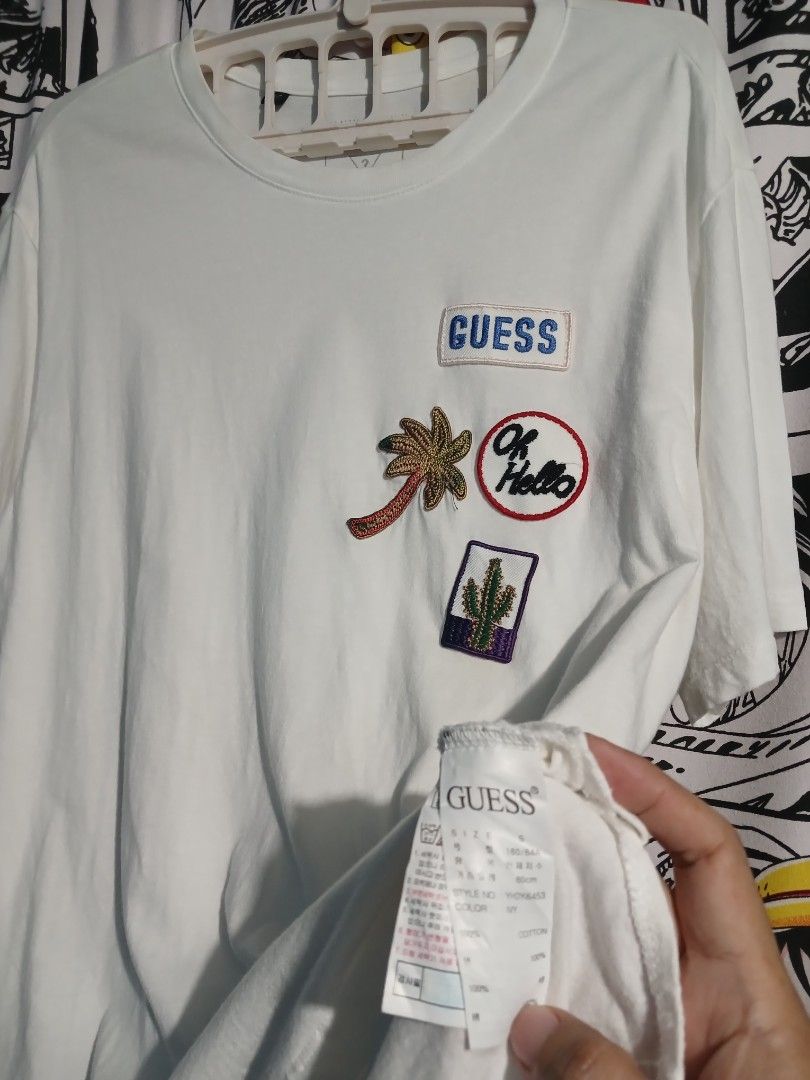 🔥Guess🔥 (Category: Activewear) located in Cadiz. Submitted by jcthrifting (Listing ID 1468538352, Image 3). Description: 🔥Guess🔥 White Tees👕 Auth✅️ 20.5W×26FL&27BL needwash sa my neckline 📩.
