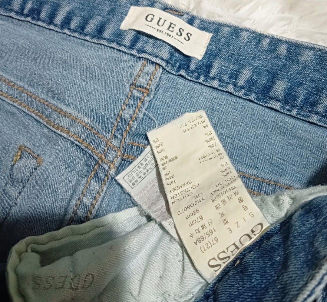 Guess jeans (Category: Jeans) located in Ozamiz City. Submitted by meshthrift11 (Listing ID 1468599943, Image 3). Description: size 28-30 stretchable length 36.