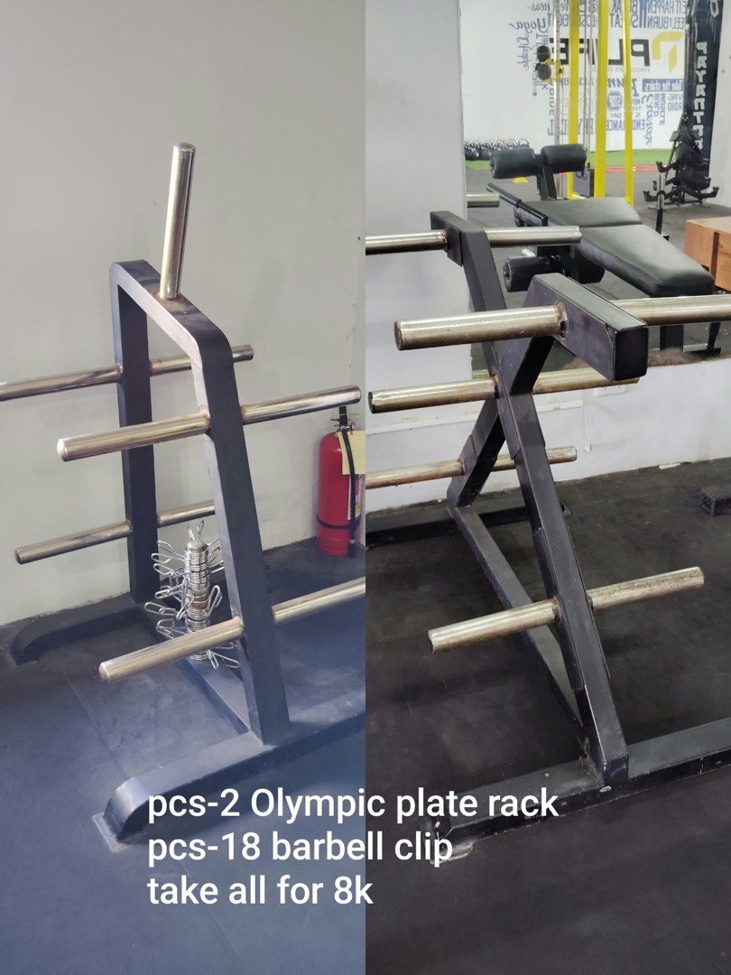 Gym equipment bundle take all (Category: Weights & Dumbbells) located in Pasig City. Submitted by rhi-stock (Listing ID 1468575304, Image 2). Description: Complete home gym setup bundle - Heavy-duty construction built to last - Includes: squat racks, weight plates, bars, plyo boxes, workout sled, tires, and stationary bikes - Ideal for setting up a full commercial-grade home workout space - Sold strictly as a package deal - Pick up required due t