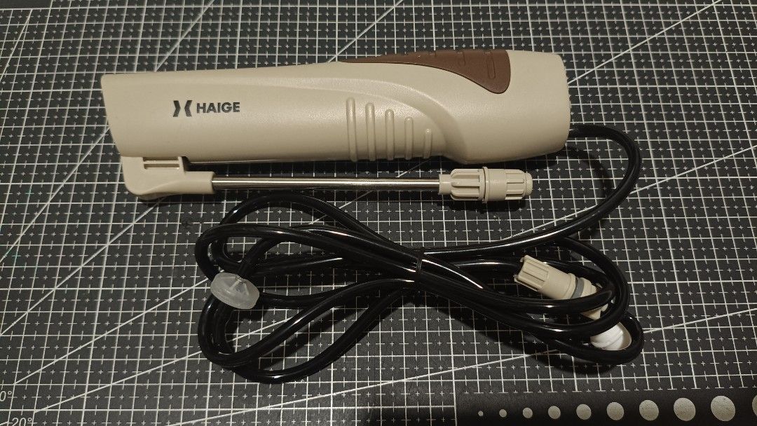 Haige Electric Sprayer (Category: Hose and Watering Devices) located in Manila. Submitted by ken.zie (Listing ID 1468693054, Image 1). Description: Selling Haige electric sprayer for 150! In good working condition Made in Japan 2000mah battery USB C for charging Adjustable nozzle For watering plants or light cleaning Payment can be made via GCash, Maya or Bank Transfer. Shipping is possible via Lalamove, Grab or Angkas within MM. J&T if outside M