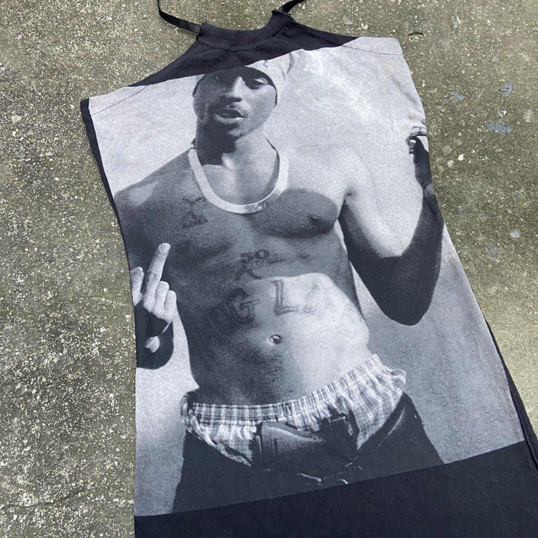 Halter-Top Tupac Middle Finger (Category: Others Tops) located in Angeles City. Submitted by eriellynnthrifts (Listing ID 1468626716, Image 3). Description: 15x23 Good Condition. See photo for details 240 Angeles City Pampanga.