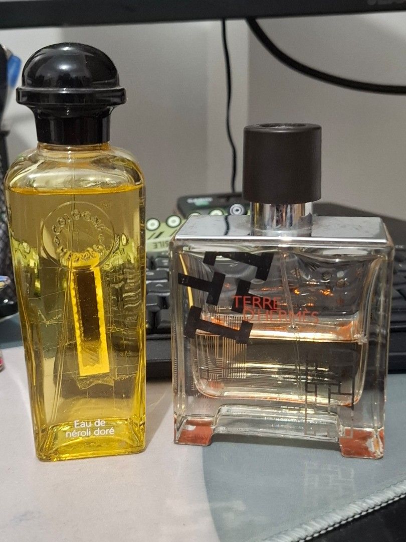 Hermes EDP for Him and Her (Category: Fragrance & Deodorants) located in Bulacan. Submitted by ditchandswitch (Listing ID 1468558388, Image 3). Description: Hermes Eau de Neroli Doré for her (full)-4500 Terre D' Hermes for him - half full - 4000 Bundle price for 2: Php 8000 Negotiable.
