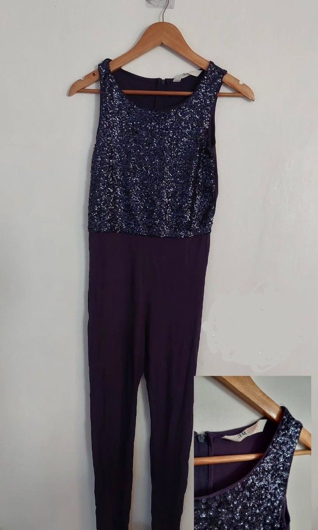 H&M midnight blue sparkly jumpsuit (Category: Jumpsuits) located in Batangas. Submitted by dramaticcloset (Listing ID 1468601918, Image 1). Description: H&M UAE size xs.